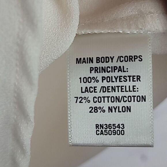 Van Heusen Cream Sleeveless Blouse/top With Lace Shoulders. Size XL - Picture 7 of 7